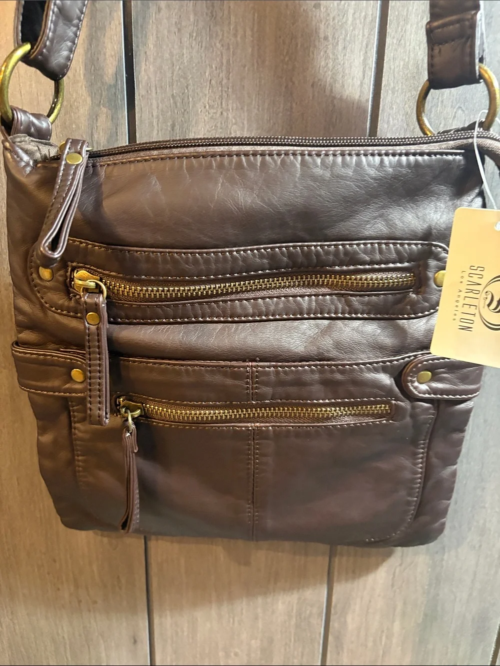 Classic Brown Leather Crossbody Bag #2